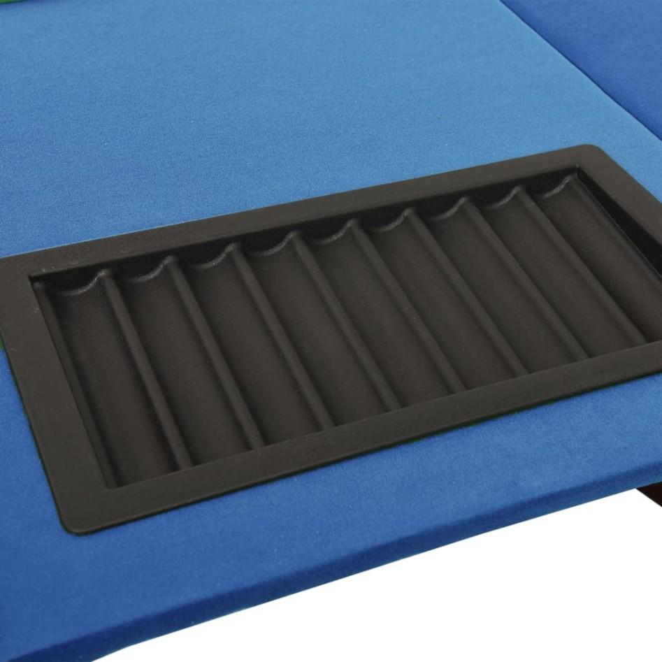 Mesa de póquer 10 jugadores bandeja fichas azul 160x80x75