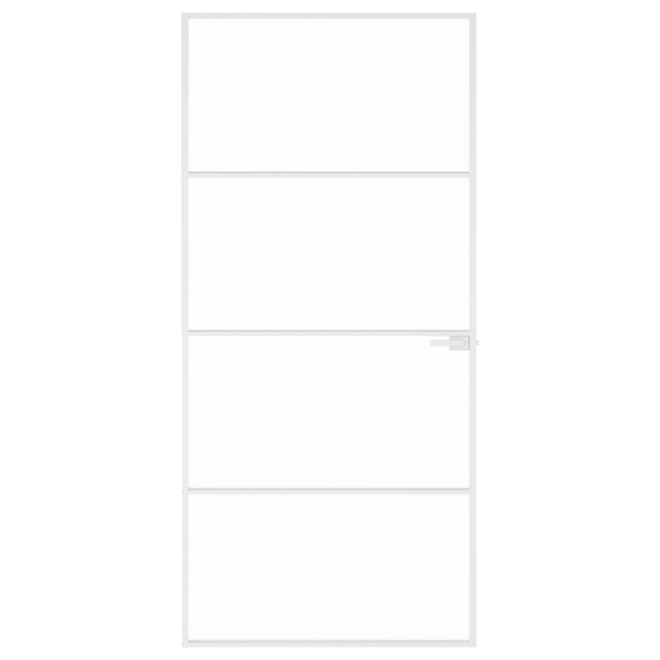 Puerta de interior vidrio templado y aluminio blanco