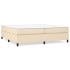 Cama box spring con colchón tela color crema 200x200