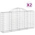 Cestas de gaviones 2 uds forma de arco hierro 200x30x100/120