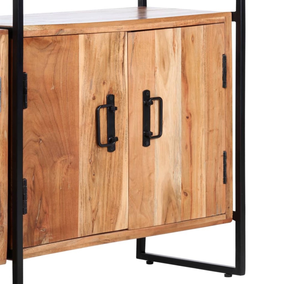 Estantería de 4 niveles madera maciza de acacia 124x30x180