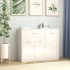 Aparador de madera contrachapada blanco brillante 88x30x70