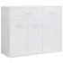 Aparador de madera contrachapada blanco brillante 88x30x70