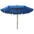 Sombrilla de jardín con palo de madera azul celeste 330