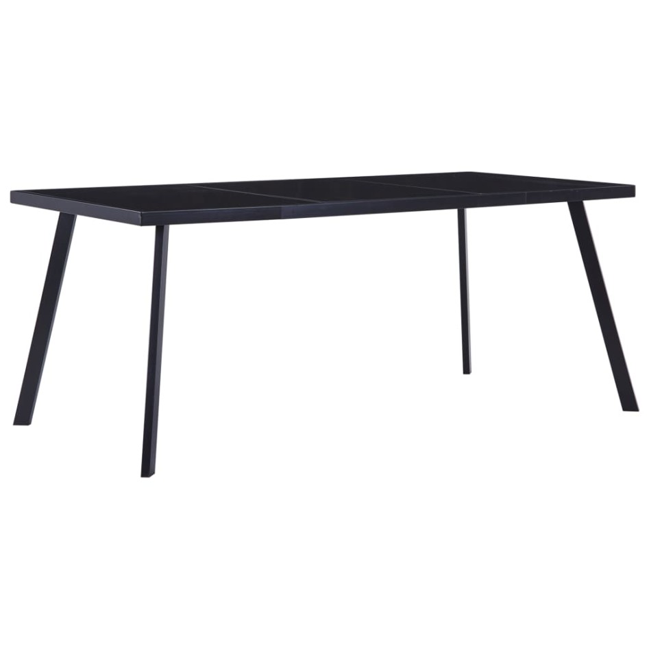 Mesa de comedor de vidrio templado negro 160x80x75