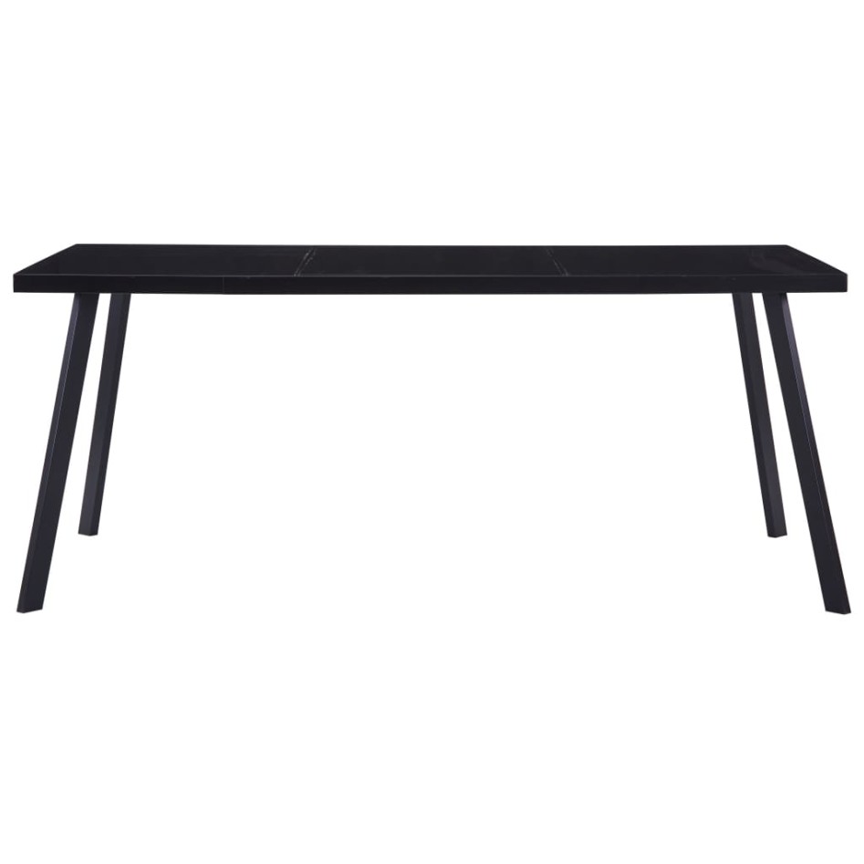 Mesa de comedor de vidrio templado negro 160x80x75