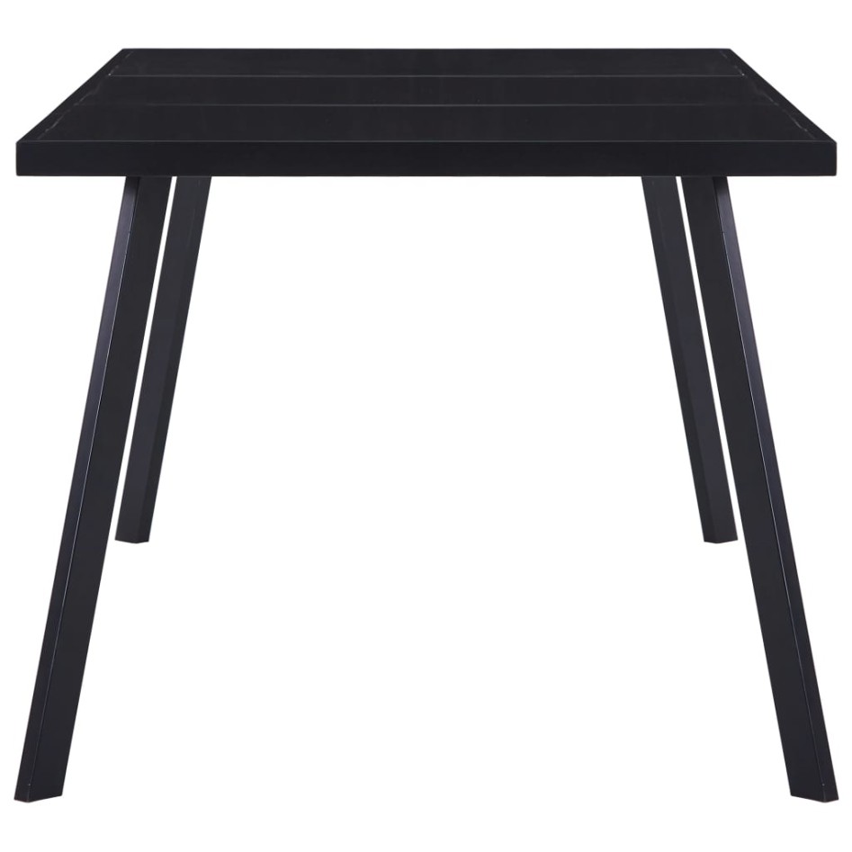 Mesa de comedor de vidrio templado negro 160x80x75
