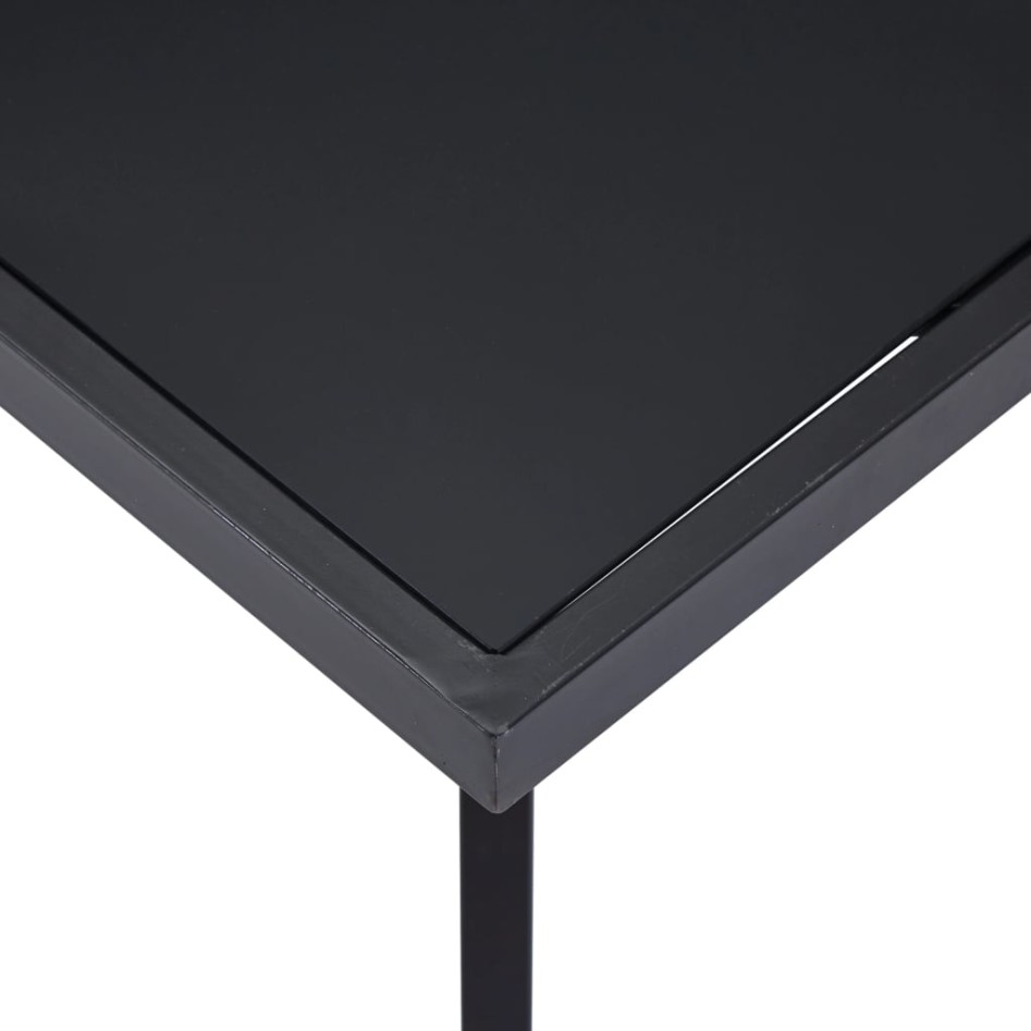 Mesa de comedor de vidrio templado negro 160x80x75