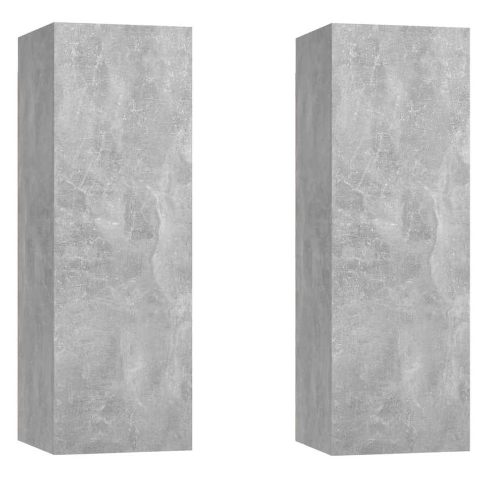 Muebles para TV 2 uds contrachapada gris hormigón 30,5x30x90