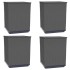 Jardineras 4 uds polipropileno negro 30x30x37