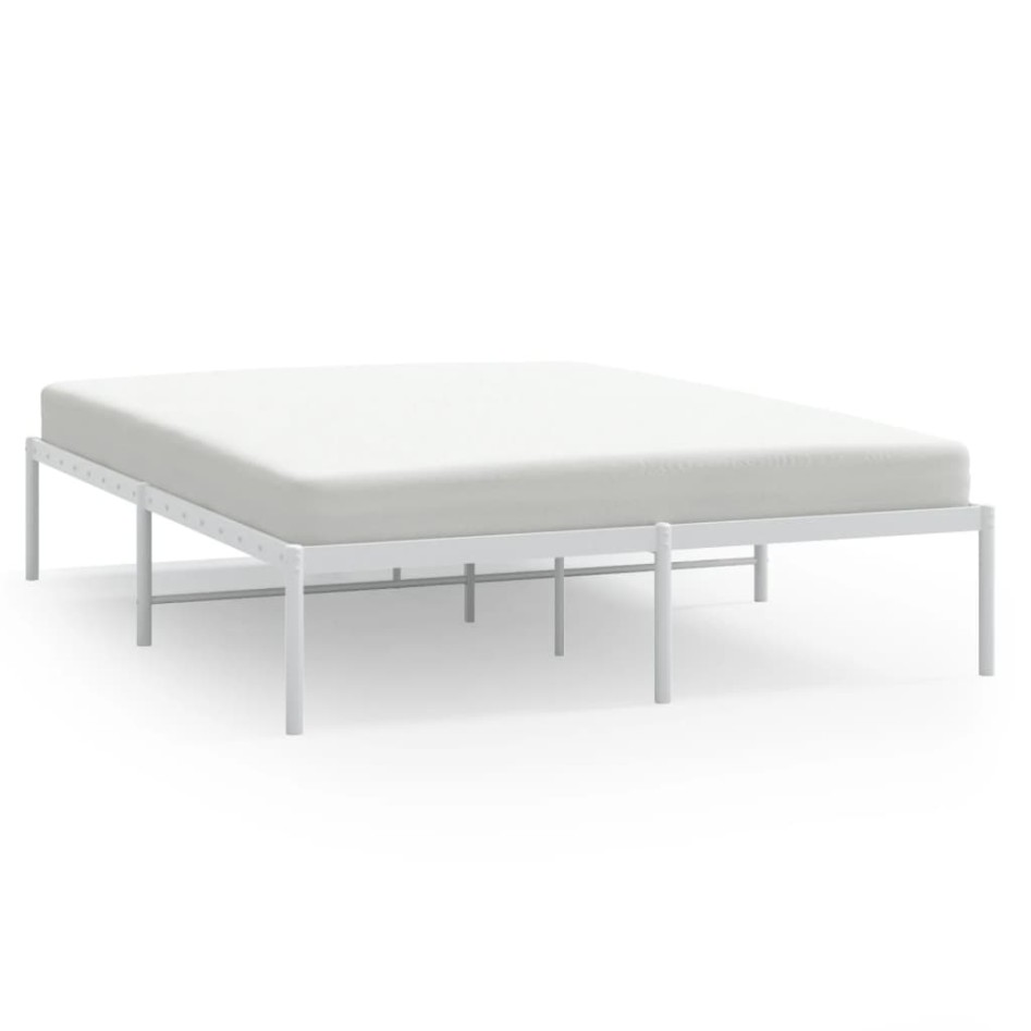 Estructura de cama sin colchón metal blanco 160x200