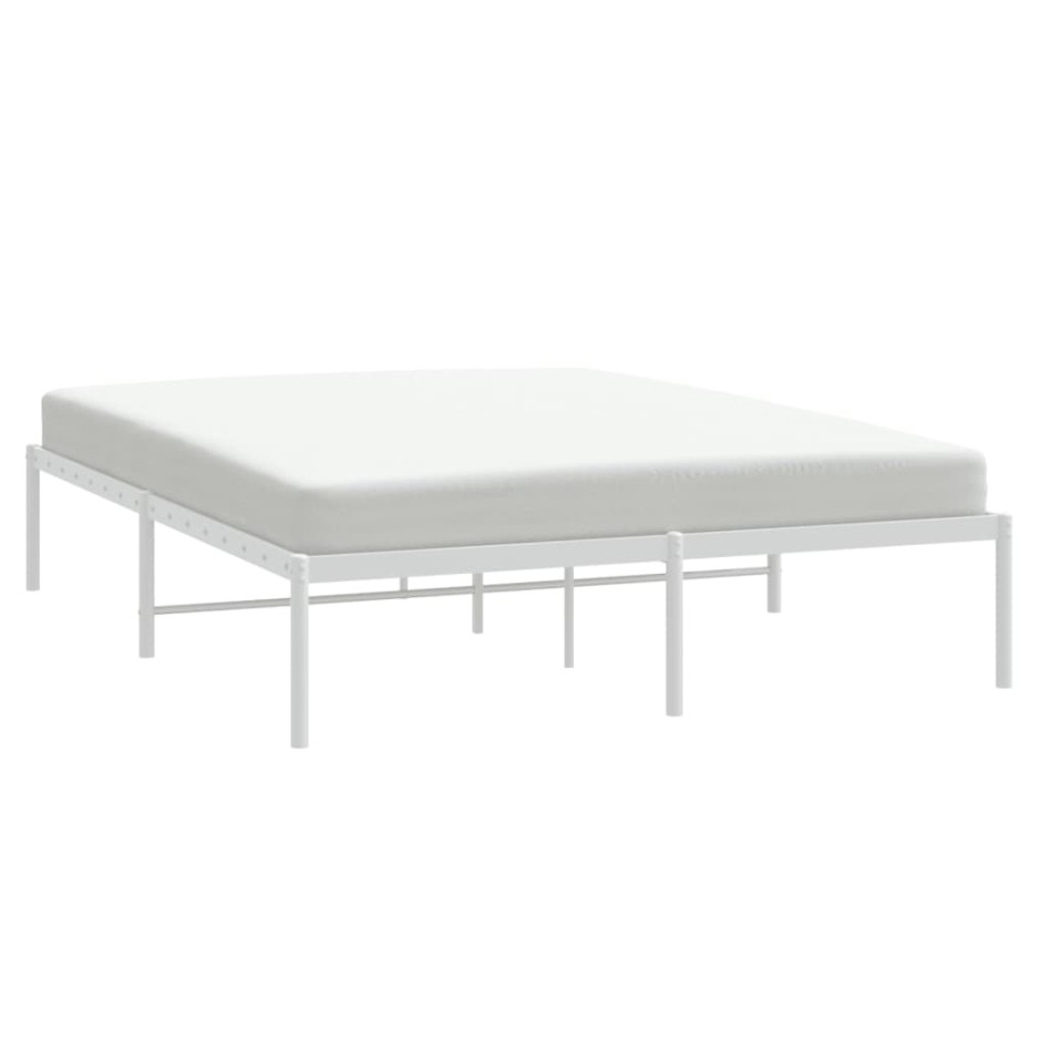 Estructura de cama sin colchón metal blanco 160x200