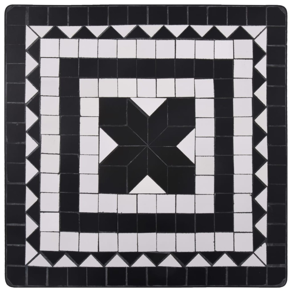 Mesa bistró de mosaico cerámica negro y blanco 60