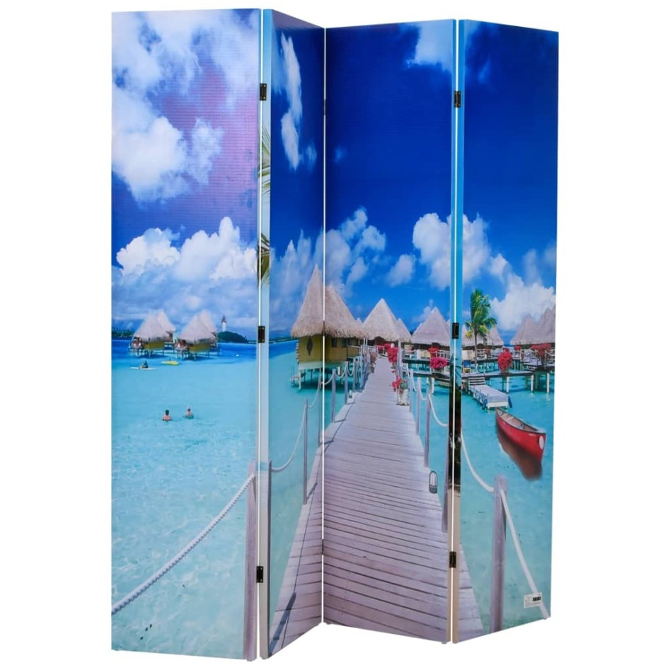 Biombo divisor plegable diseño playa 160x170