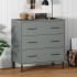 Aparador con 3 cajones OSLO madera maciza gris 77x40x79,5