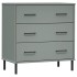 Aparador con 3 cajones OSLO madera maciza gris 77x40x79,5
