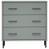 Aparador con 3 cajones OSLO madera maciza gris 77x40x79,5