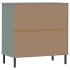 Aparador con 3 cajones OSLO madera maciza gris 77x40x79,5