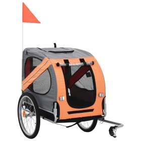 Remolque de bicicleta para mascotas naranja y