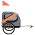 Remolque de bicicleta para mascotas naranja y