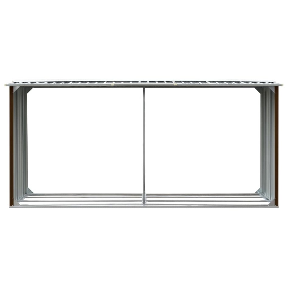Casetilla para leña acero galvanizado marrón 330x92x153