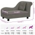 Sofá para perros con almohada gris oscuro felpa 83x44x44