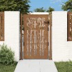 Puerta de jardín acero corten diseño bambú 105x130 cm