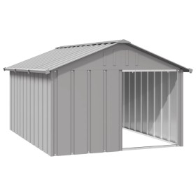 Casa para perros acero galvanizado gris 116,5x153x81,5
