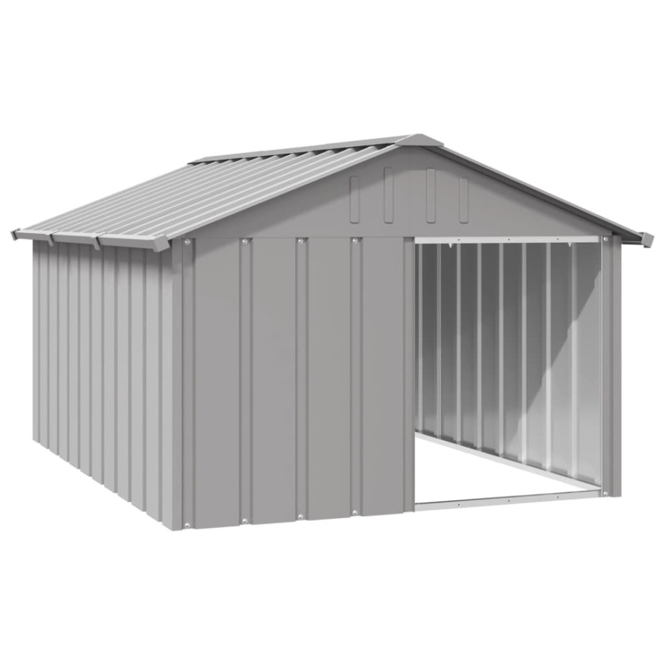 Casa para perros acero galvanizado gris 116,5x153x81,5