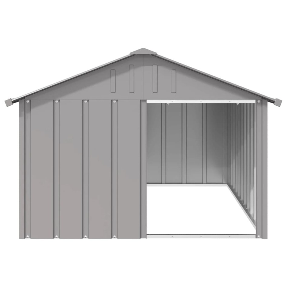 Casa para perros acero galvanizado gris 116,5x153x81,5