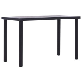 Mesa de comedor de MDF negro y gris hormigón 120x60x75