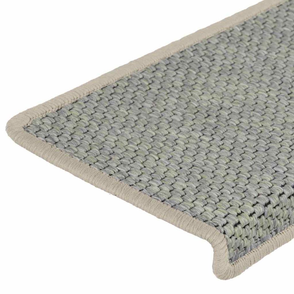 Alfombrillas autoadhesivas sisal 15 uds verde 56x17x3