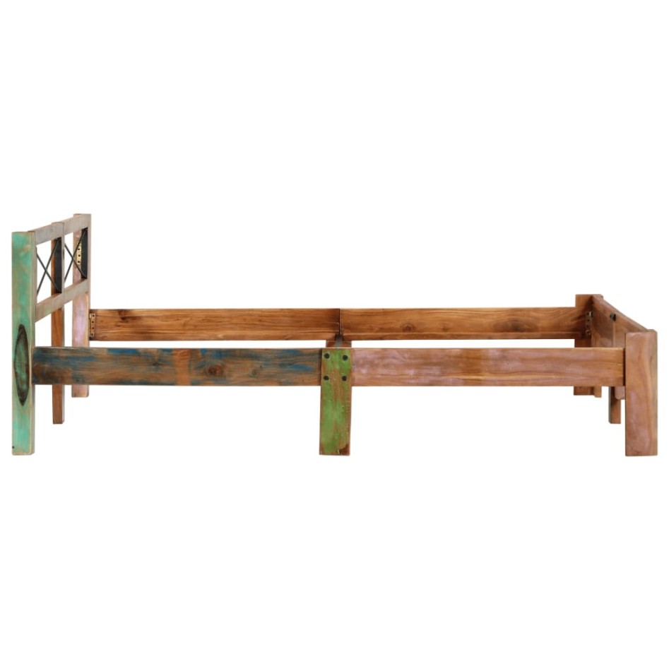 Estructura de cama de madera maciza reciclada 160x200