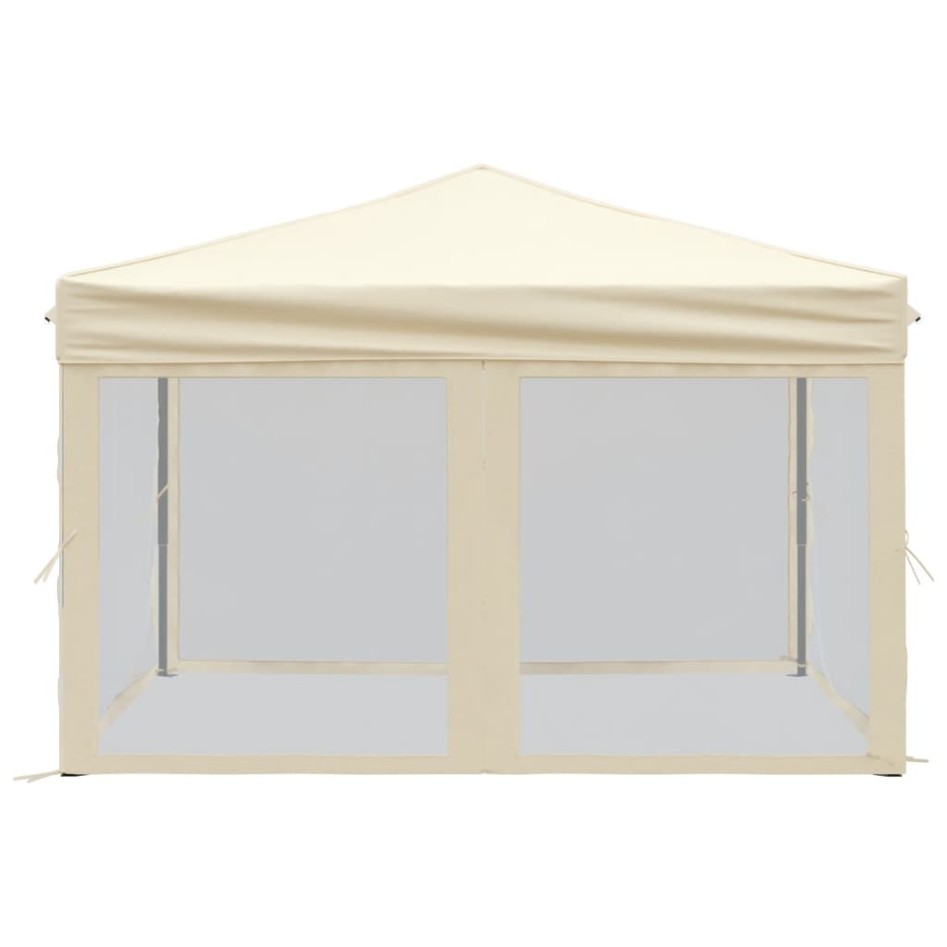 Carpa para fiestas plegable con paredes laterales crema 3x3