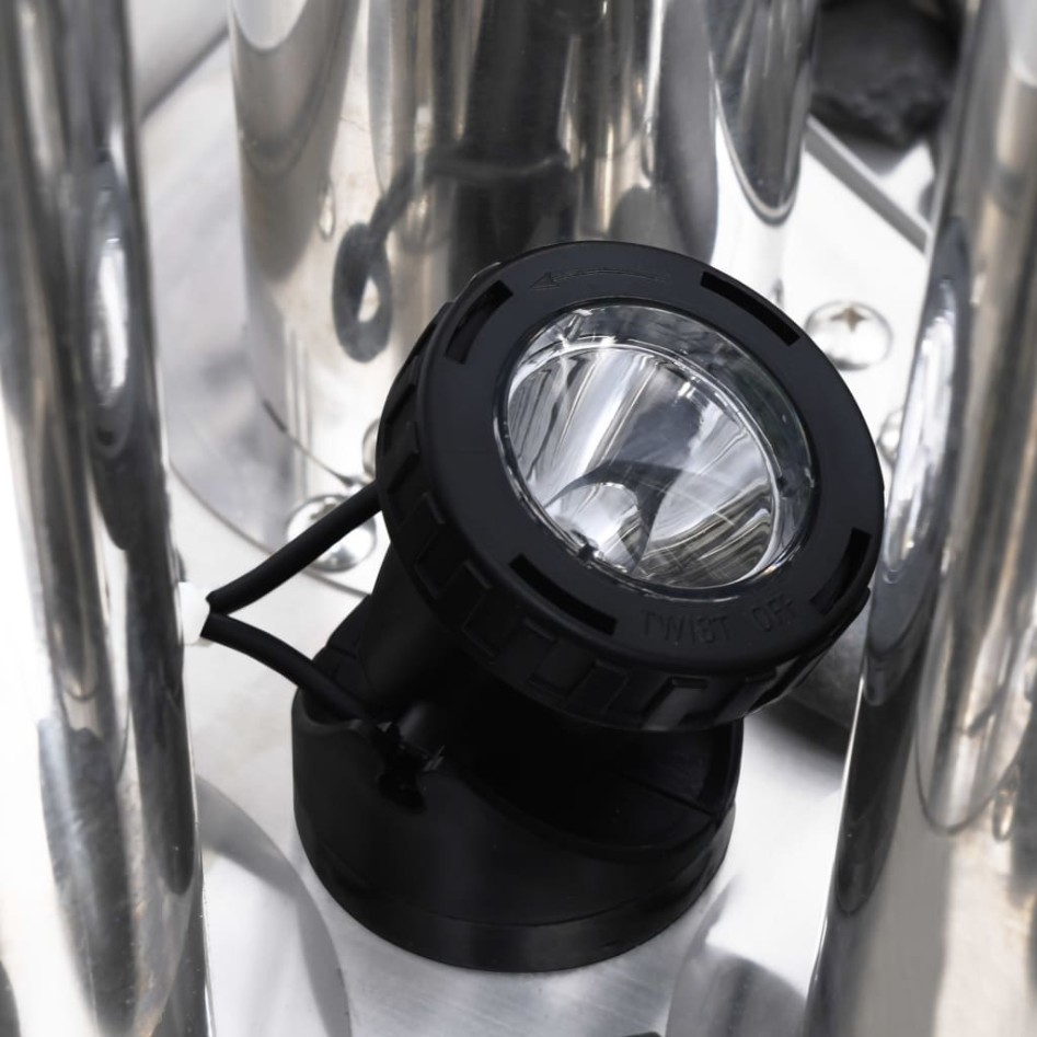 Fuente de jardín de acero inoxidable plateado 48x34x153