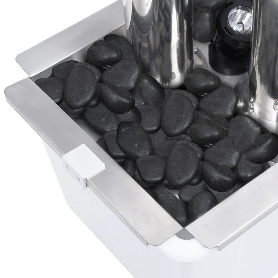 Fuente de jardín de acero inoxidable plateado 48x34x153