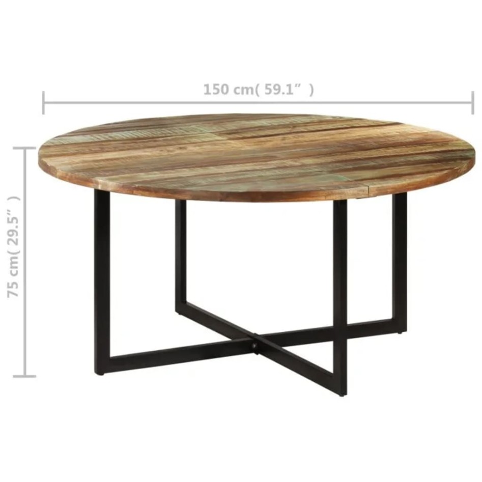 Mesa de comedor madera maciza reciclada 150x75