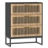 Aparador de madera contrachapada negro 60x30x75