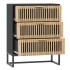 Aparador de madera contrachapada negro 60x30x75