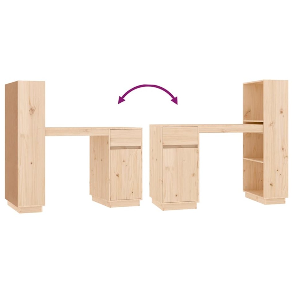 Escritorio de madera maciza de pino 110x53x117