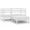 Conjunto de muebles de jardín 3 pzas madera maciza pino blanco