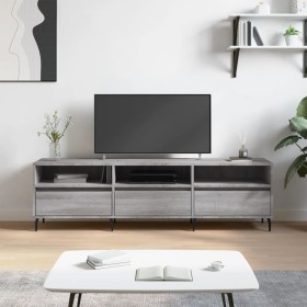 Mueble para TV madera contrachapada gris Sonoma 150x30x44,5