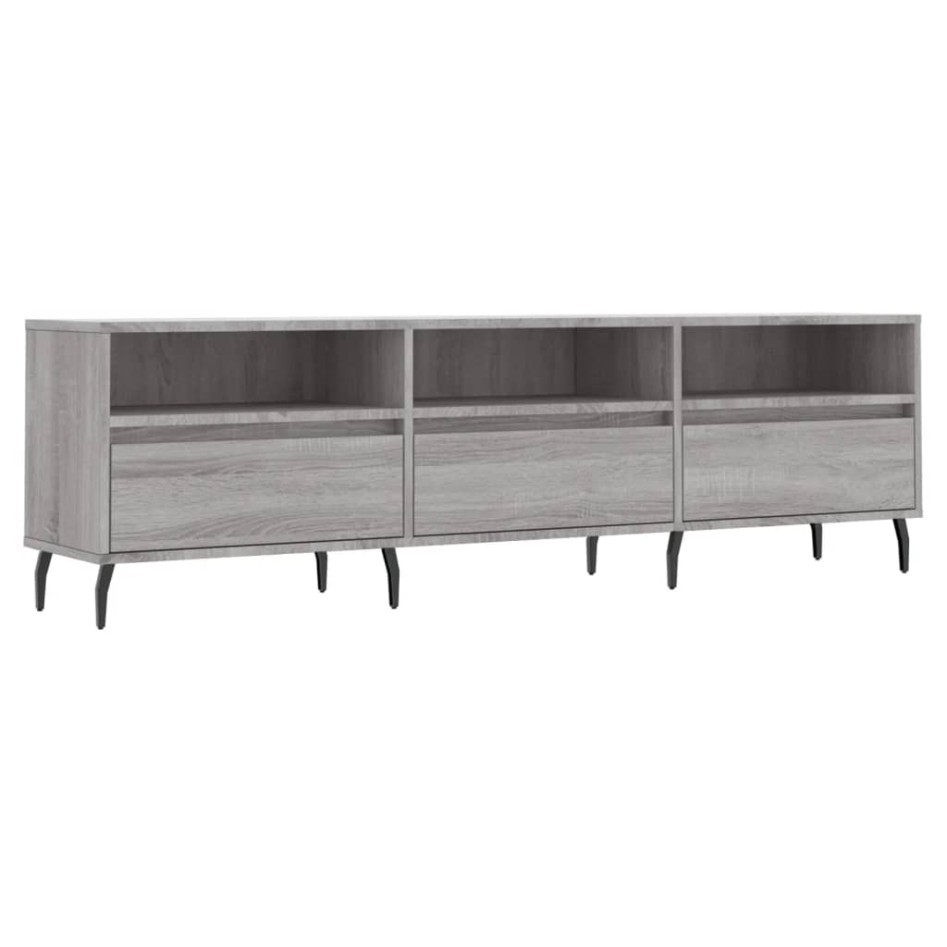 Mueble para TV madera contrachapada gris Sonoma 150x30x44,5