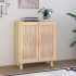 Aparador marrón madera pino maciza y ratán natural 60x30x70