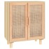 Aparador marrón madera pino maciza y ratán natural 60x30x70