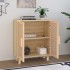 Aparador marrón madera pino maciza y ratán natural 60x30x70