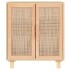 Aparador marrón madera pino maciza y ratán natural 60x30x70