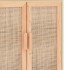 Aparador marrón madera pino maciza y ratán natural 60x30x70
