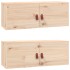 Armarios de pared 2 uds madera maciza de pino 80x30x30