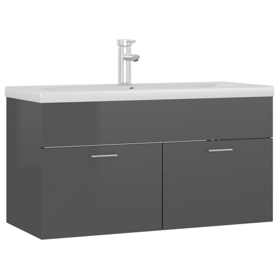 Mueble con lavabo madera de ingeniería gris
